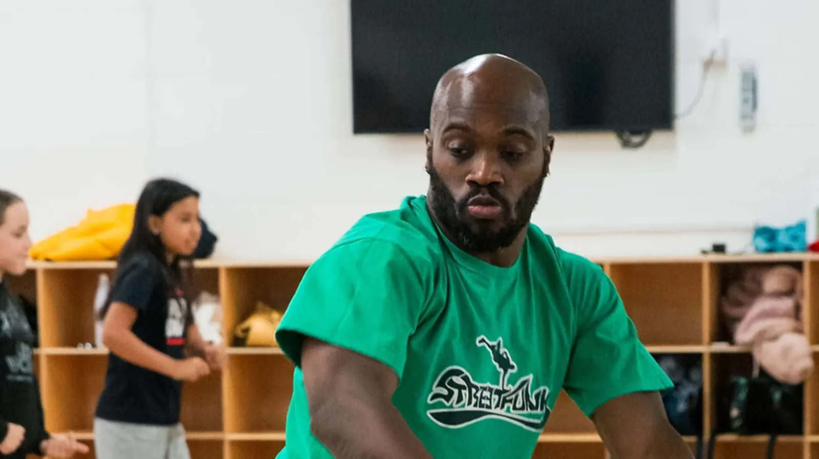 JP Omari teaching a kids' class